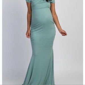 Medium pink blush maternity dress